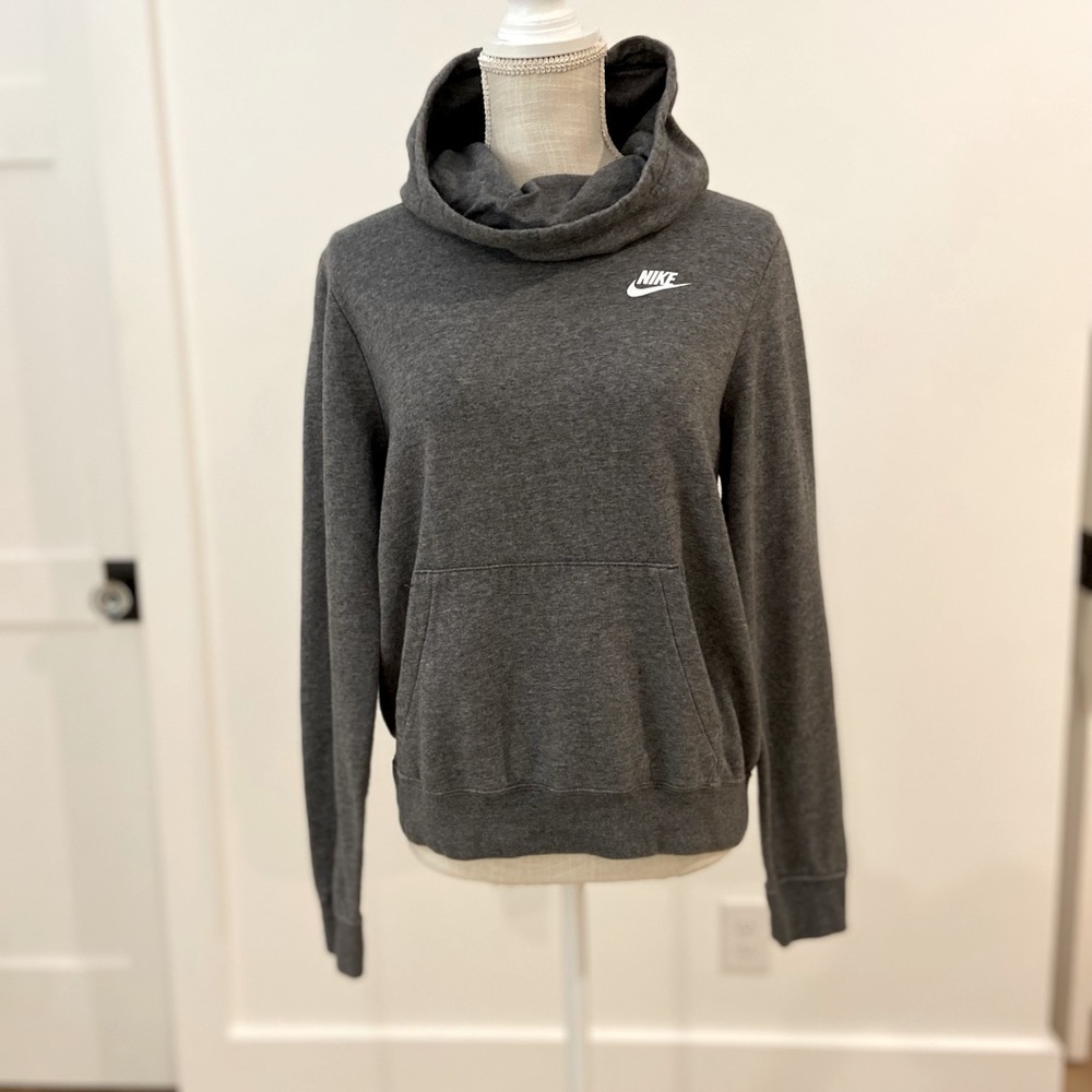 Like New Nike Cowl Neck Style Hoodie, Gray, Size M